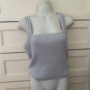 Aerie Women's Light Blue Knit Tank Top